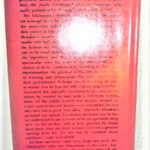 MC2 1976 1st Ed. HOUDINI A PICTORIAL Milbourne Christopher Magic Trick Book - Picture 2 of 9